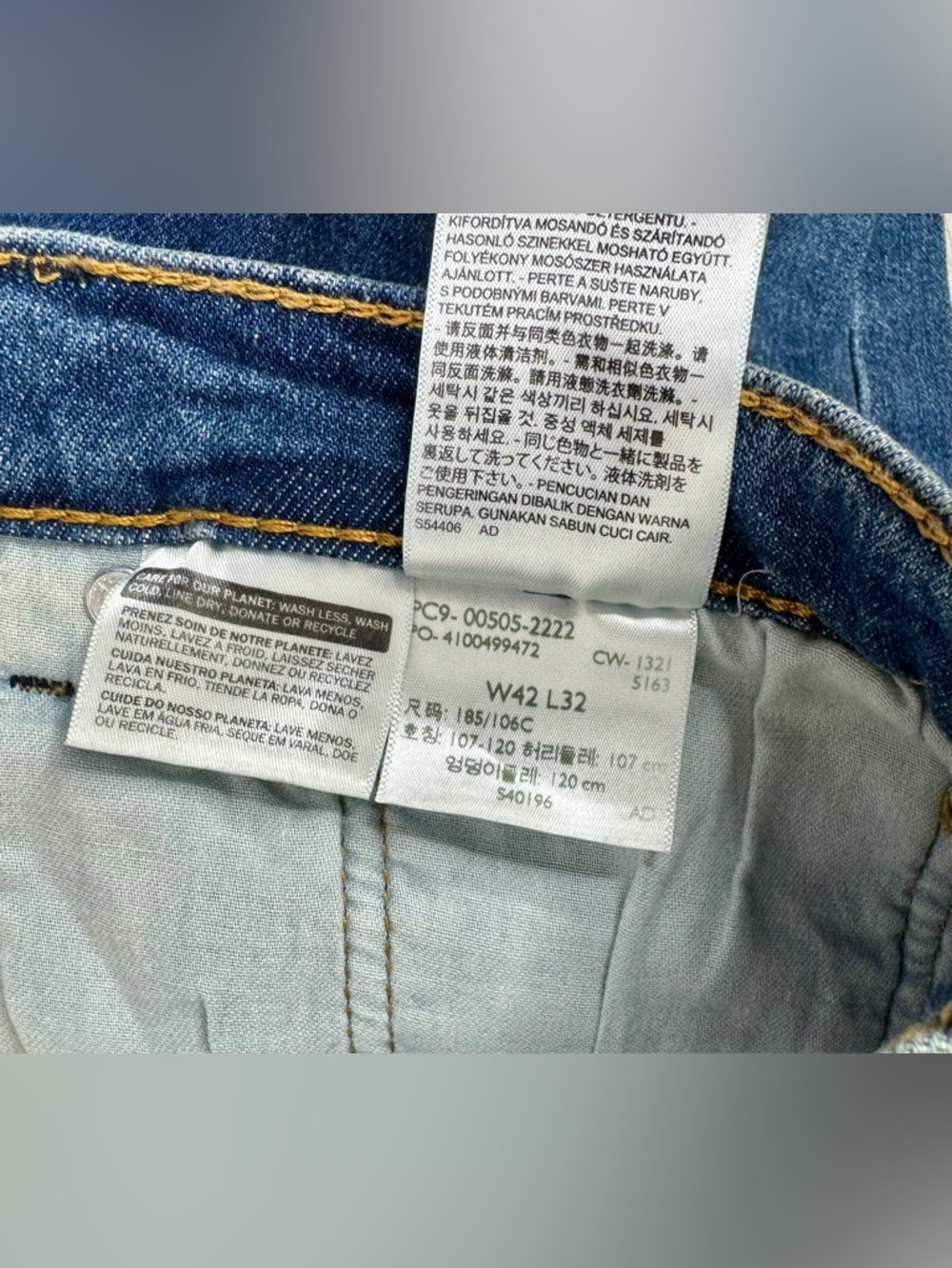 Levi's 505 Series Men's Straight Leg 42x32 Blue Denim Jeans Regular Fit NWT - Picture 5 of 11